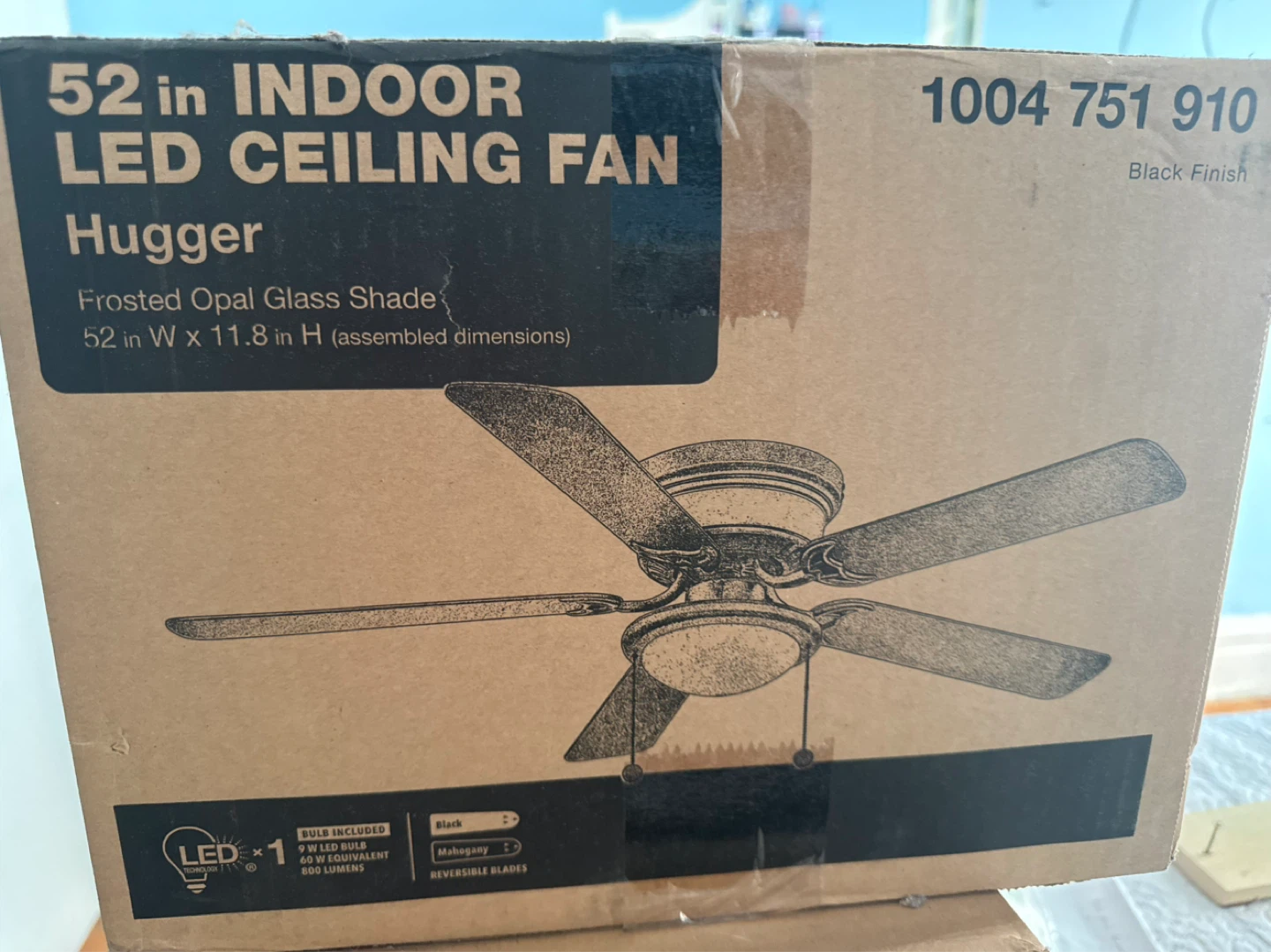 52 in Indoor LED Hugger Ceiling Fan - photo 2