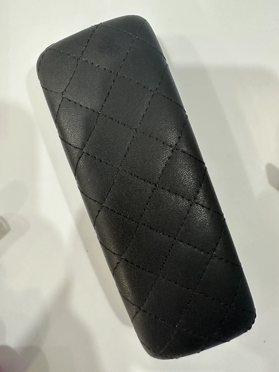 Black Quilted Faux ⚽️Leather Glasses Case
