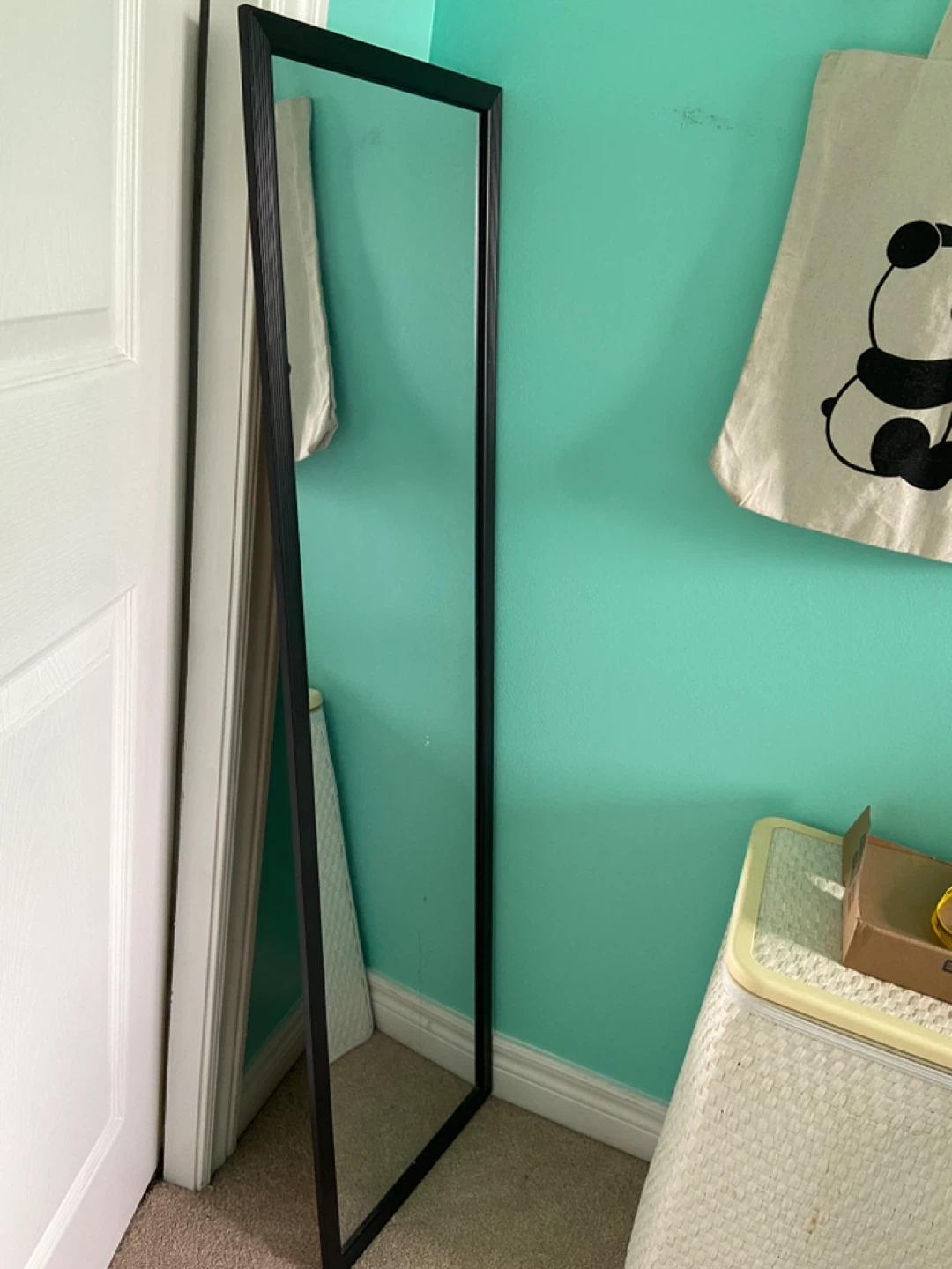 Black standing mirror