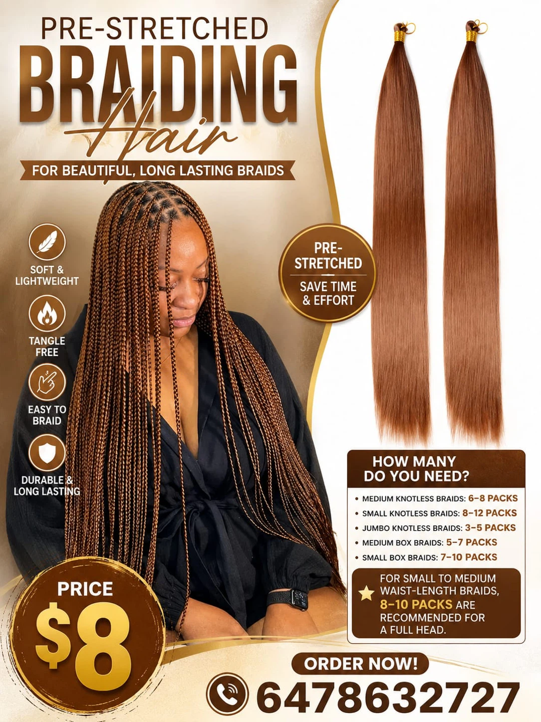 Bone straight Braiding Hair - photo 2