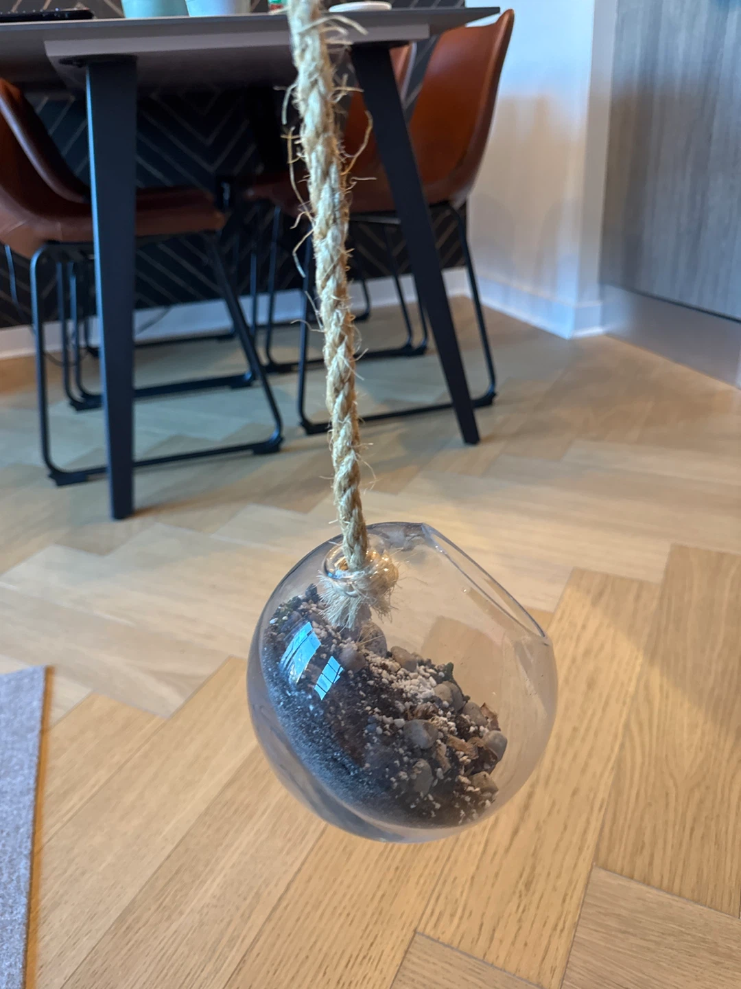 MOVE OUT SALE: Hanging Glass planter with Rope - photo 2