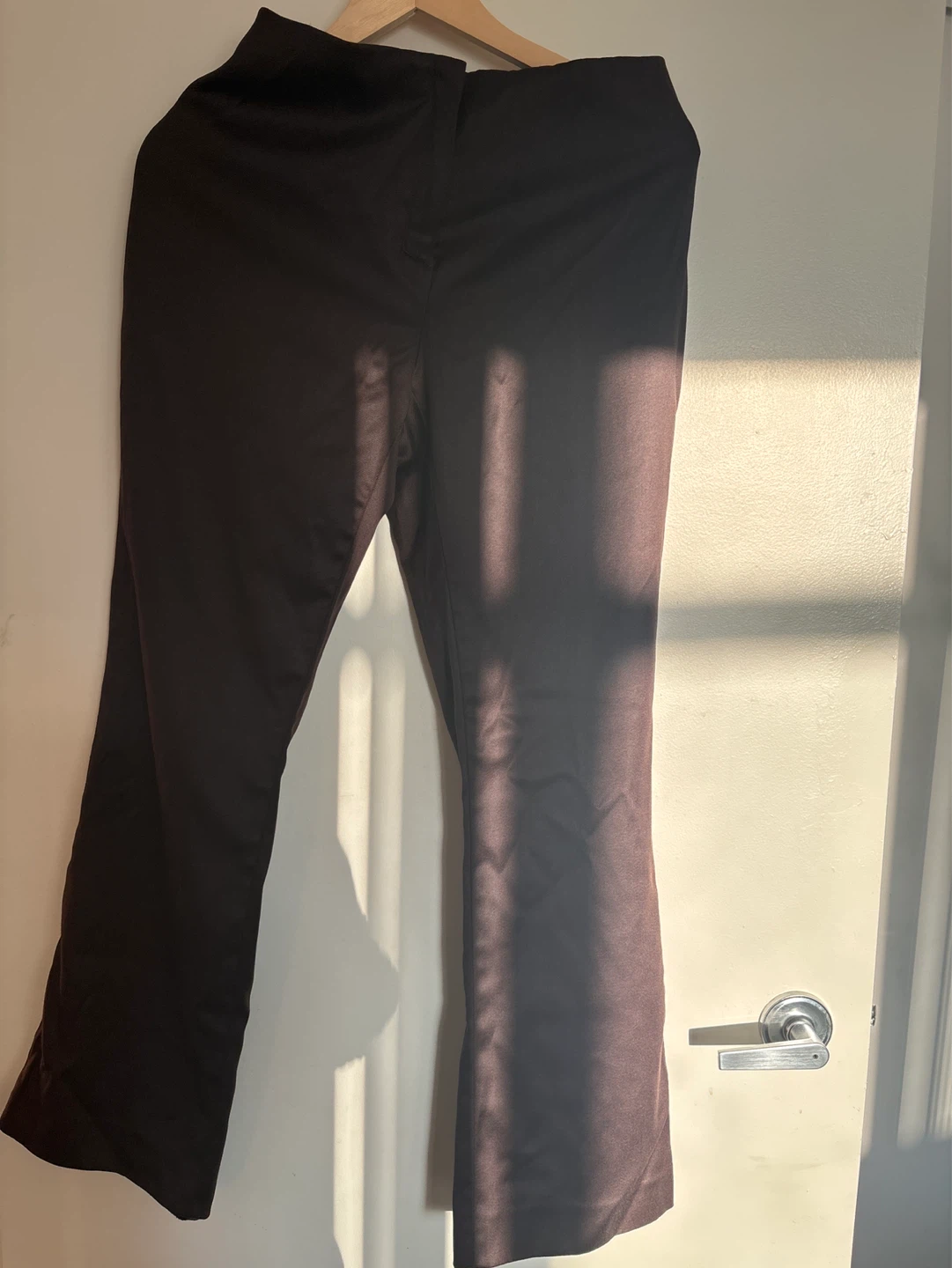 Brown flared trousers