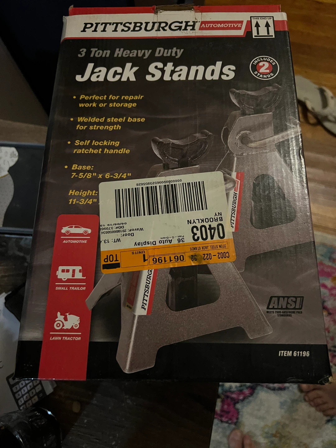 Pittsburgh Automotive 3 Ton Heavy Duty Jack Stands
