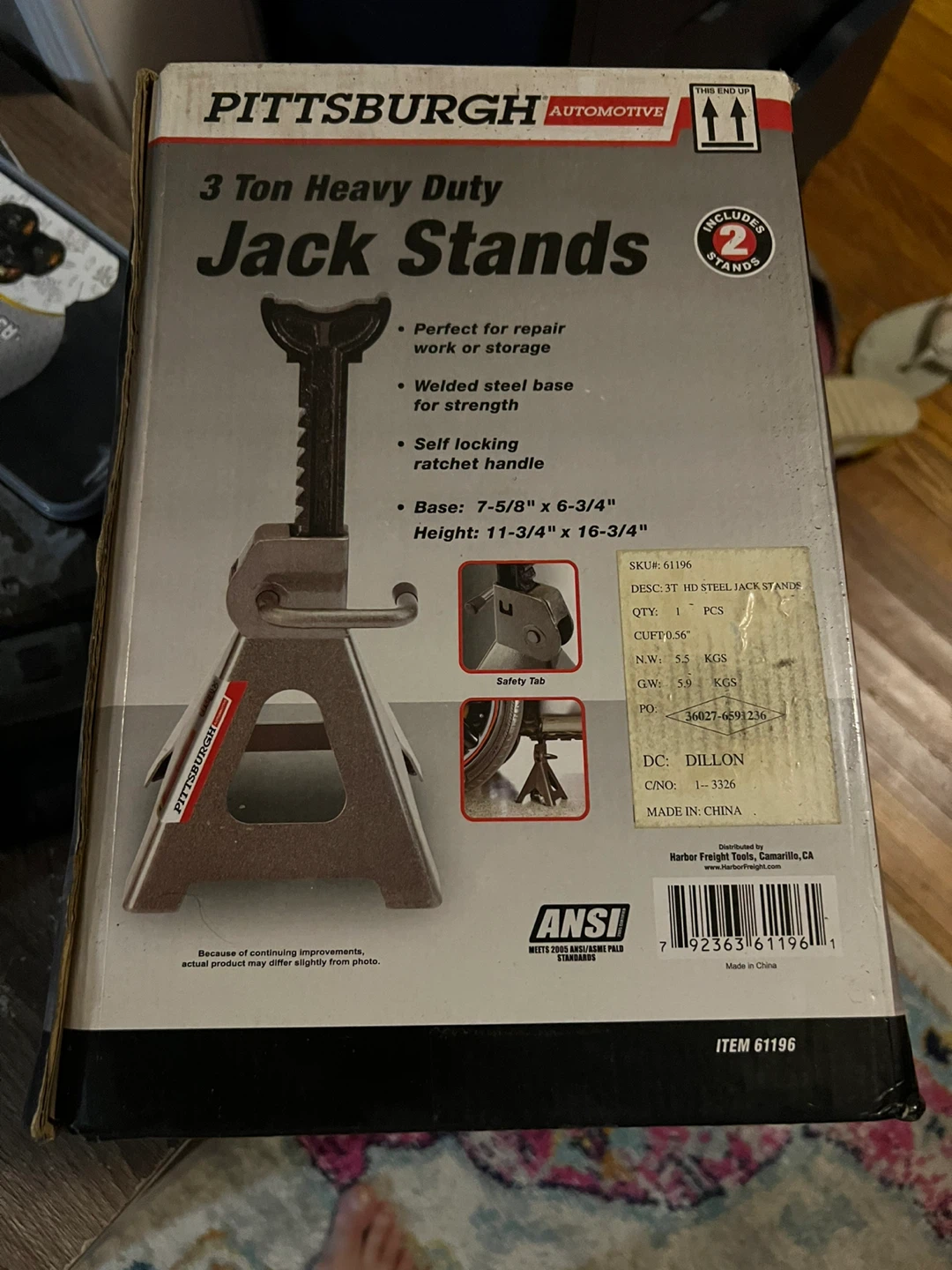 Pittsburgh Automotive 3 Ton Heavy Duty Jack Stands - photo 3