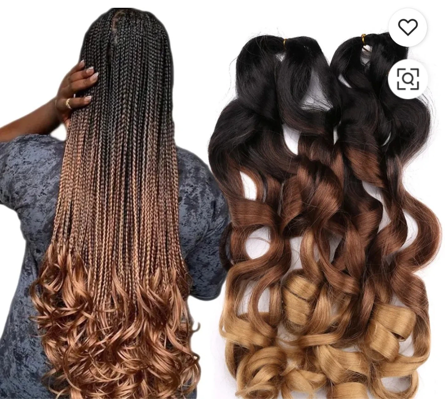 Braiding Hair Extensions - Ombre Curls