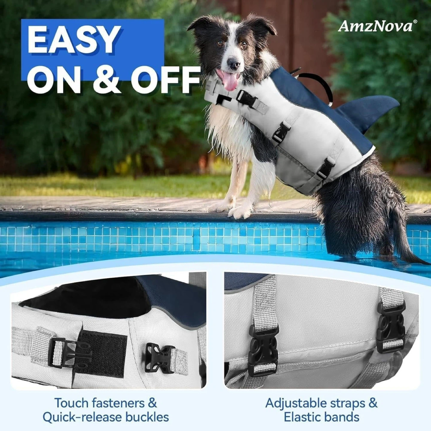 AmzNova baby shark Dog Life Jacket