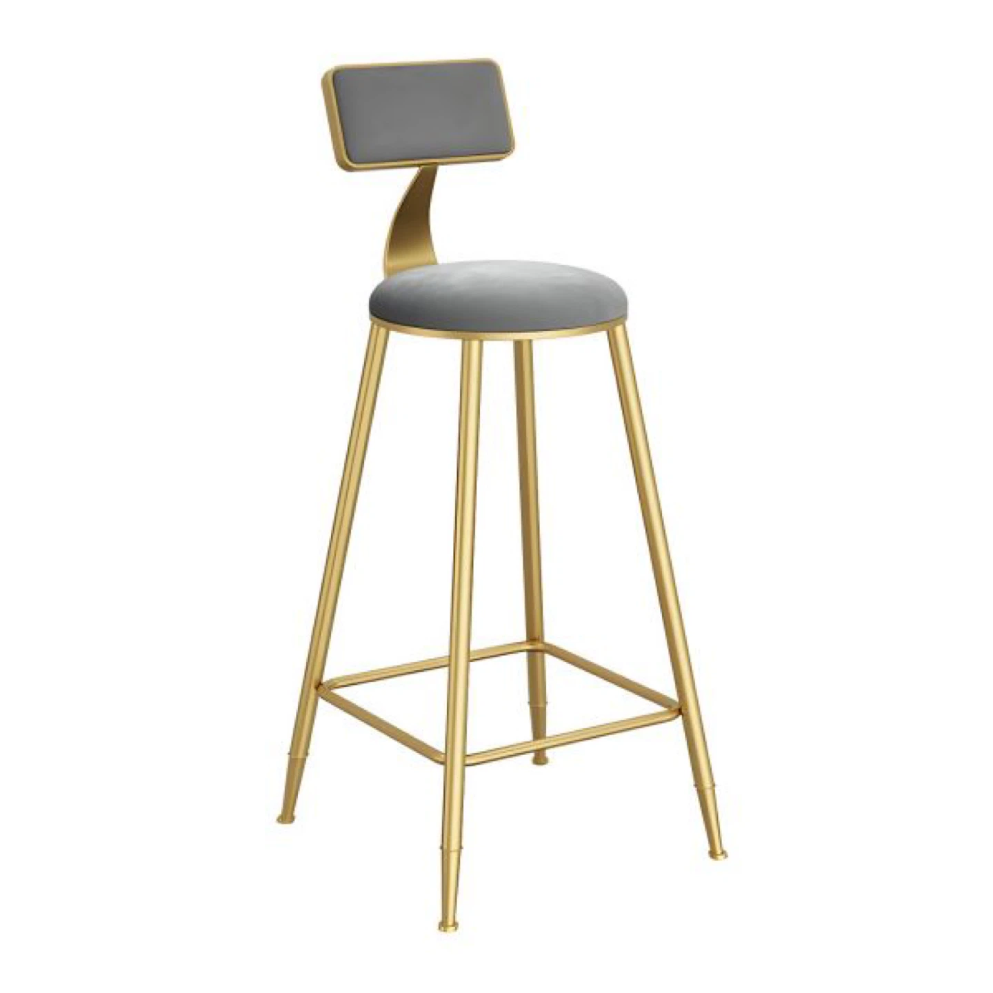 Set of 3 Grey Bar Stools with Gold Legs - photo 3