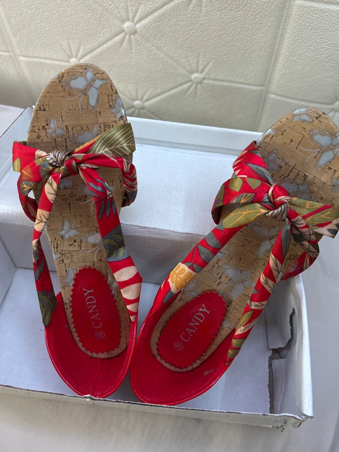 ⚽️ Candy Red Floral Ballet Flats - photo 2