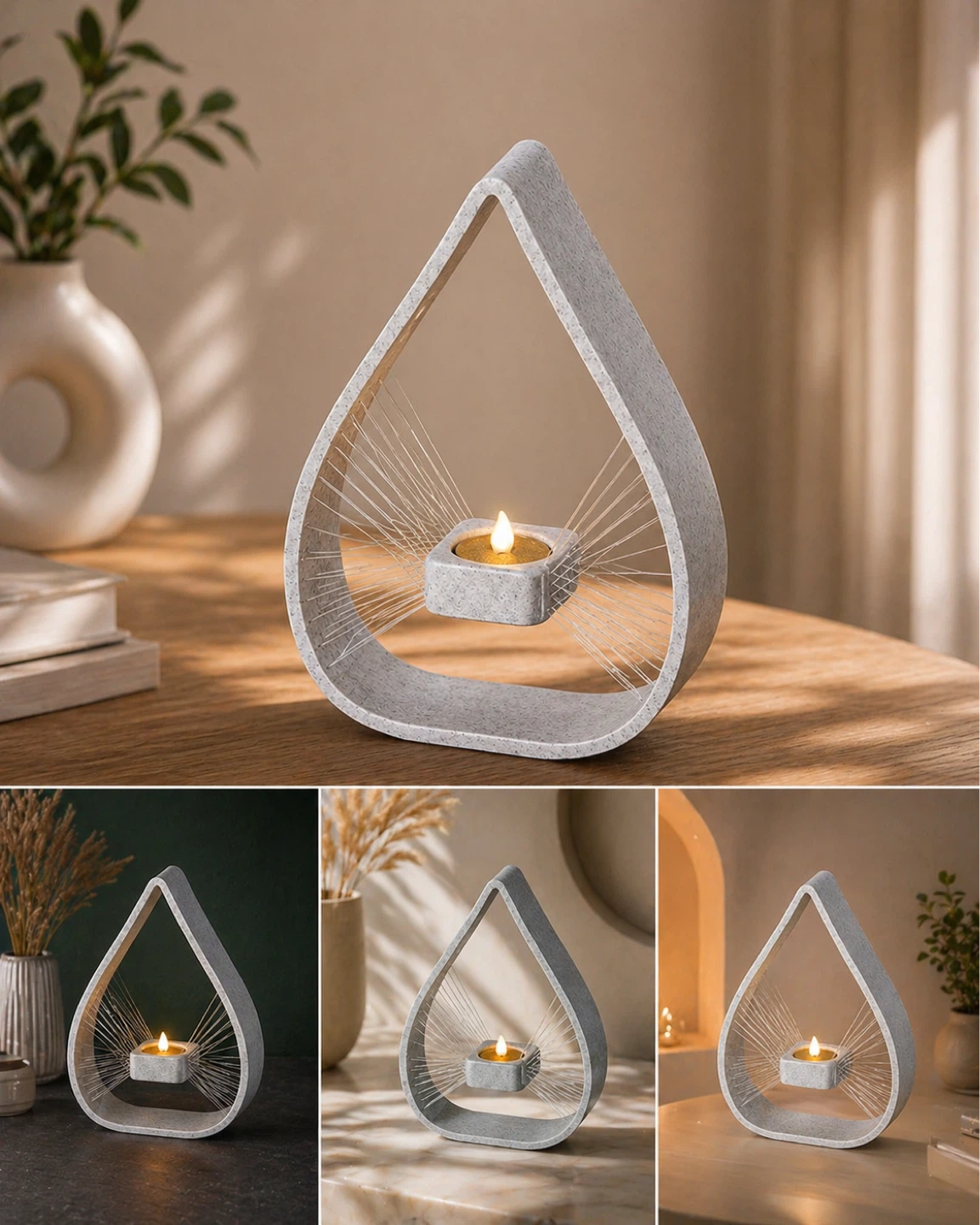 Modern LED Candle Holder 3D printed Ambient Decor - photo 2