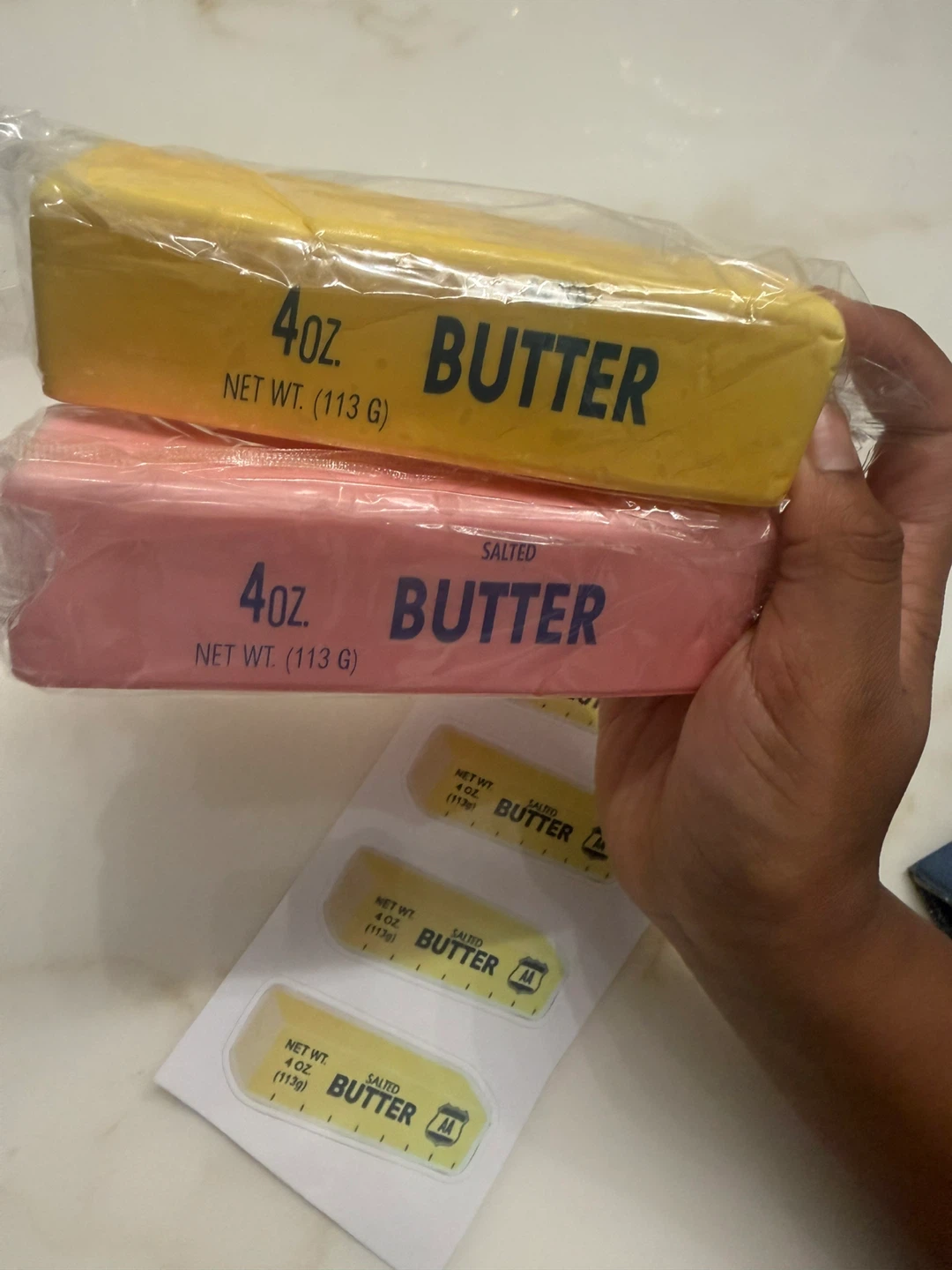 Foam squishy Salted Butter Bars - 4oz each