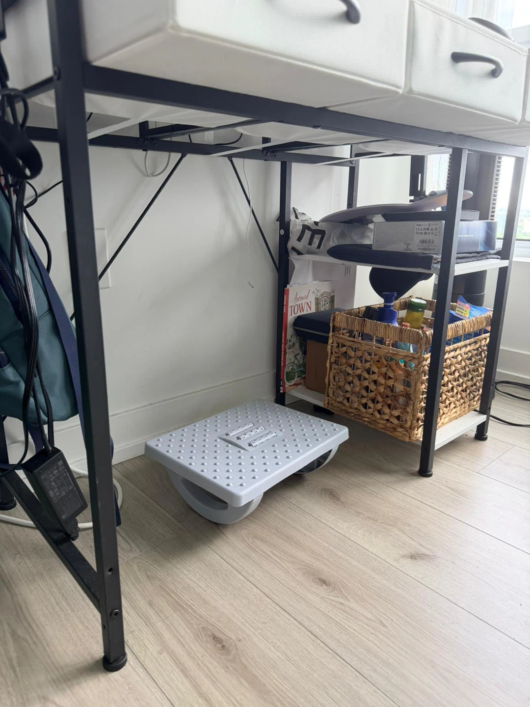 White Modern Desk with Drawers and multi color lights - photo 2