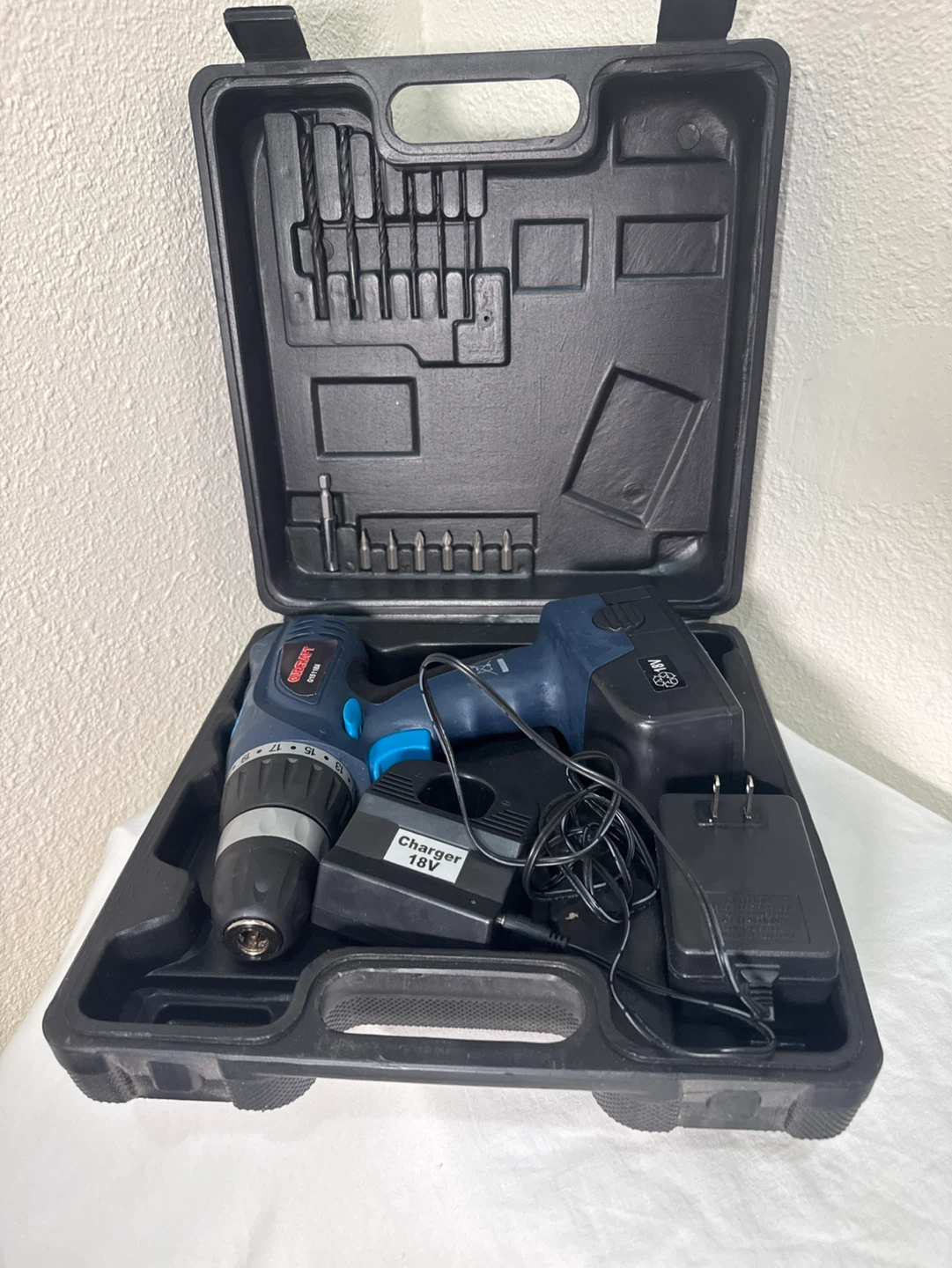 GURMCRAFT Cordless Drill 18V with Charger and Case