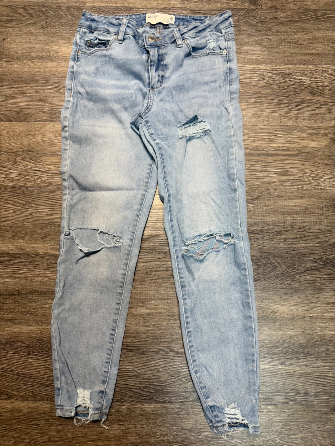 Garage Light Wash Distressed Denim Jeans