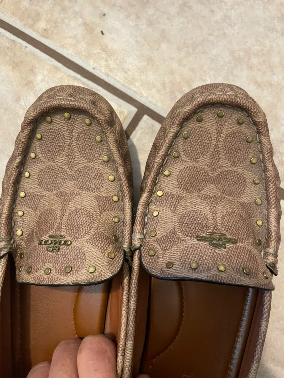 Coach Monogram Studded Loafers - Size 9 - photo 2