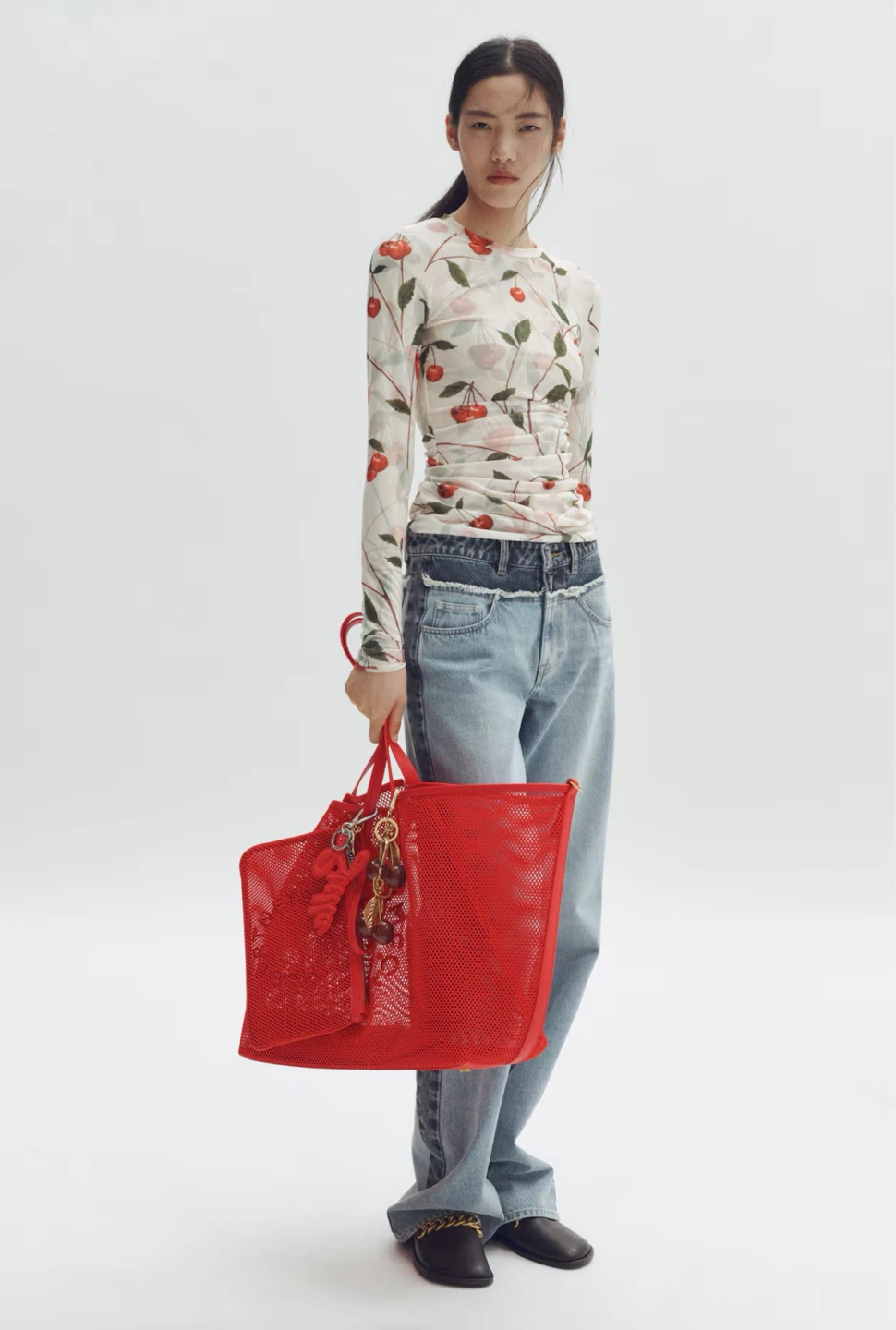 H&M Stella McCartney large red mesh tote bag - photo 2