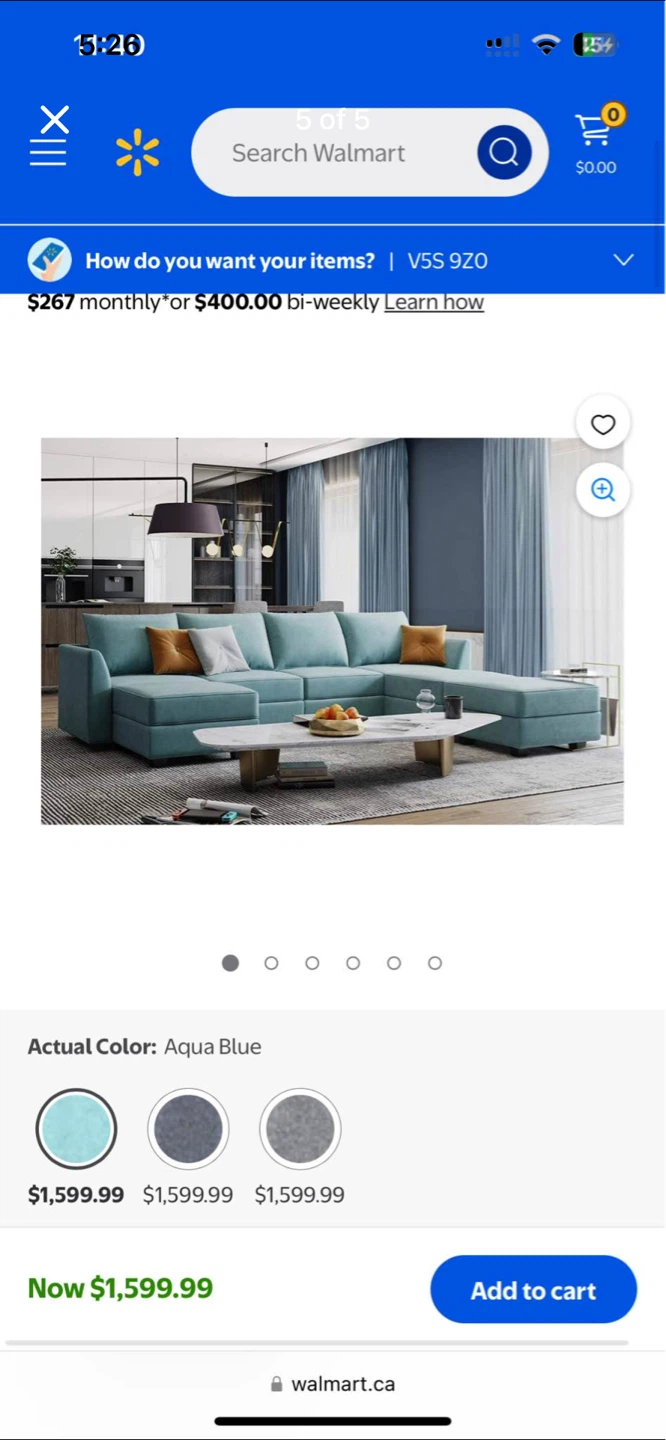 HONBAY Baby Blue 6-Piece Velvet Sofa Bed with Storage - photo 5
