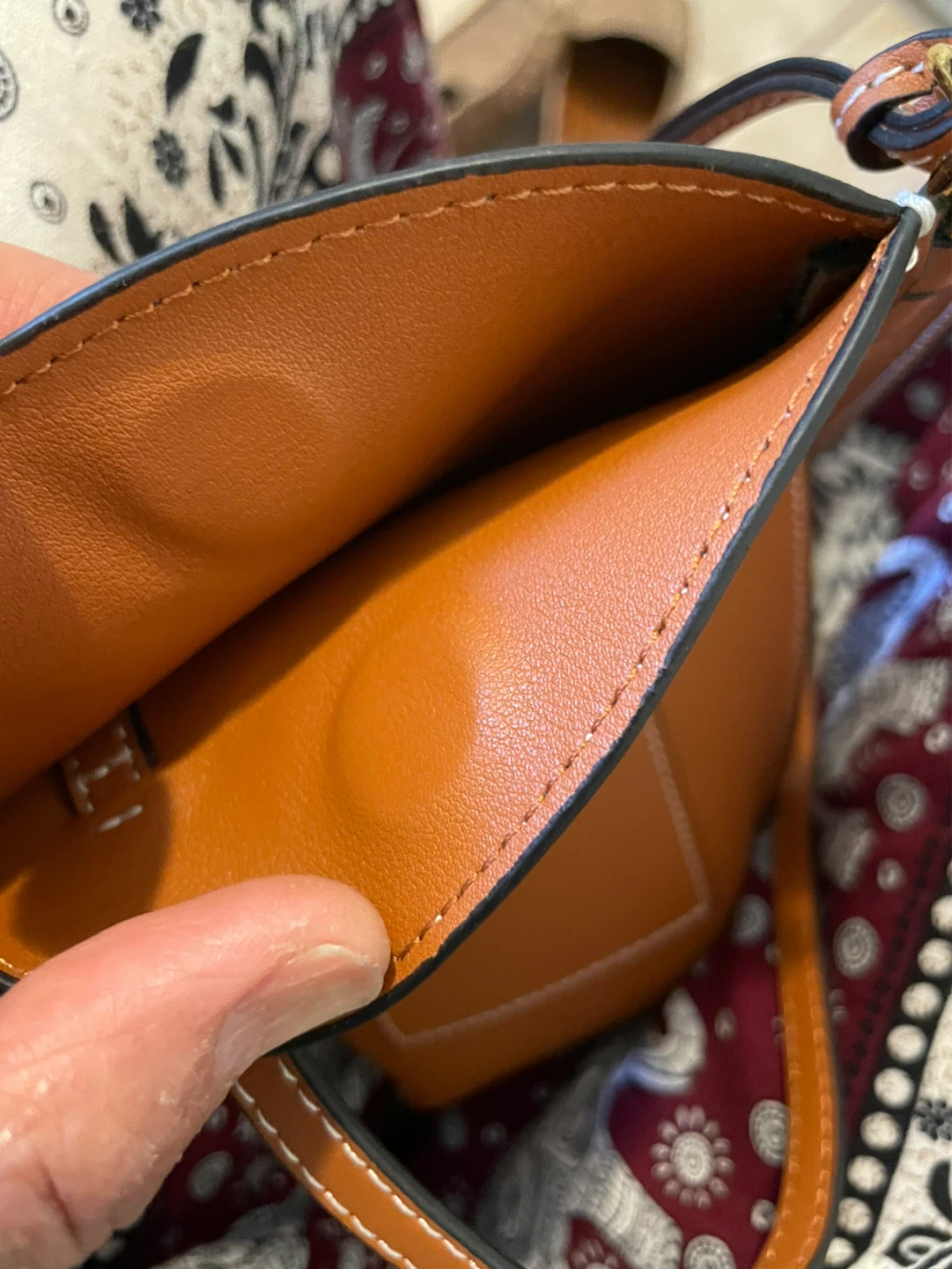 Brown Faux Leather Crossbody Phone Bag - photo 3
