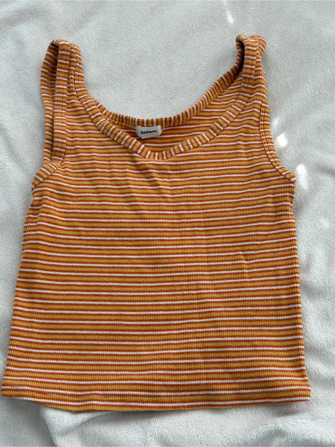 Garage Orange & White Striped Tank Top