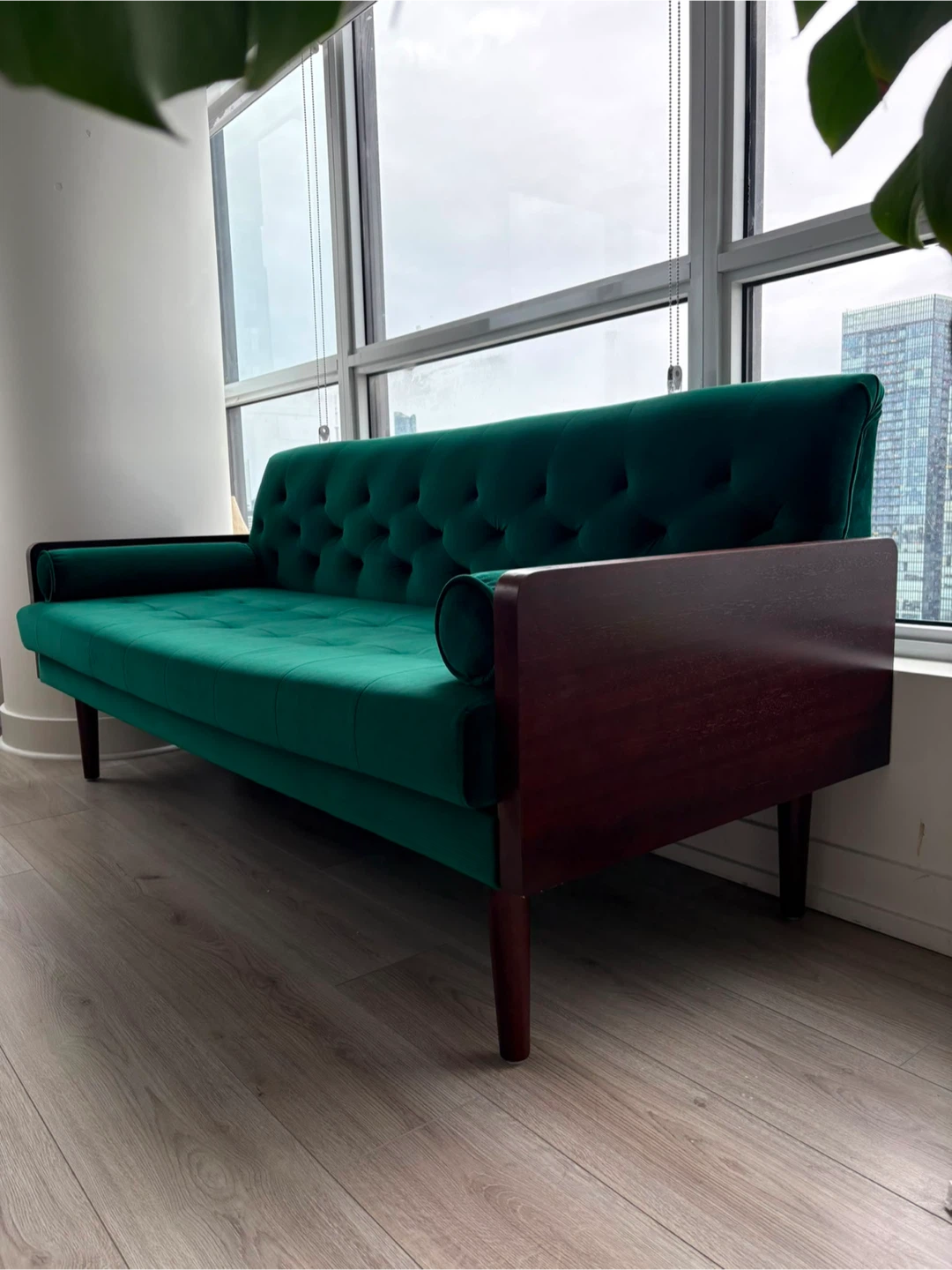 Green Velvet Sofa - 71 inches wide - photo 3