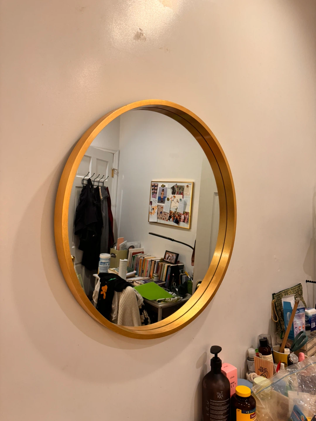 Gold Round Wall Mirror - photo 2