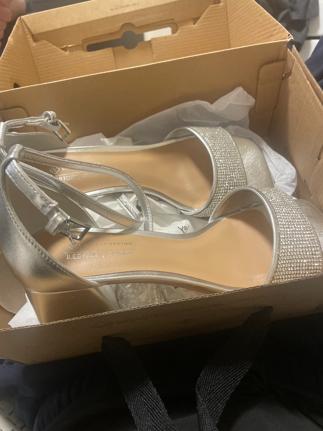 Call It Spring Silver Embellished Wedge Sandals