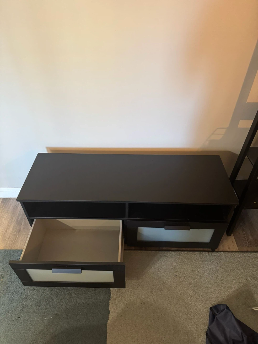Dark Brown TV Stand with Drawers