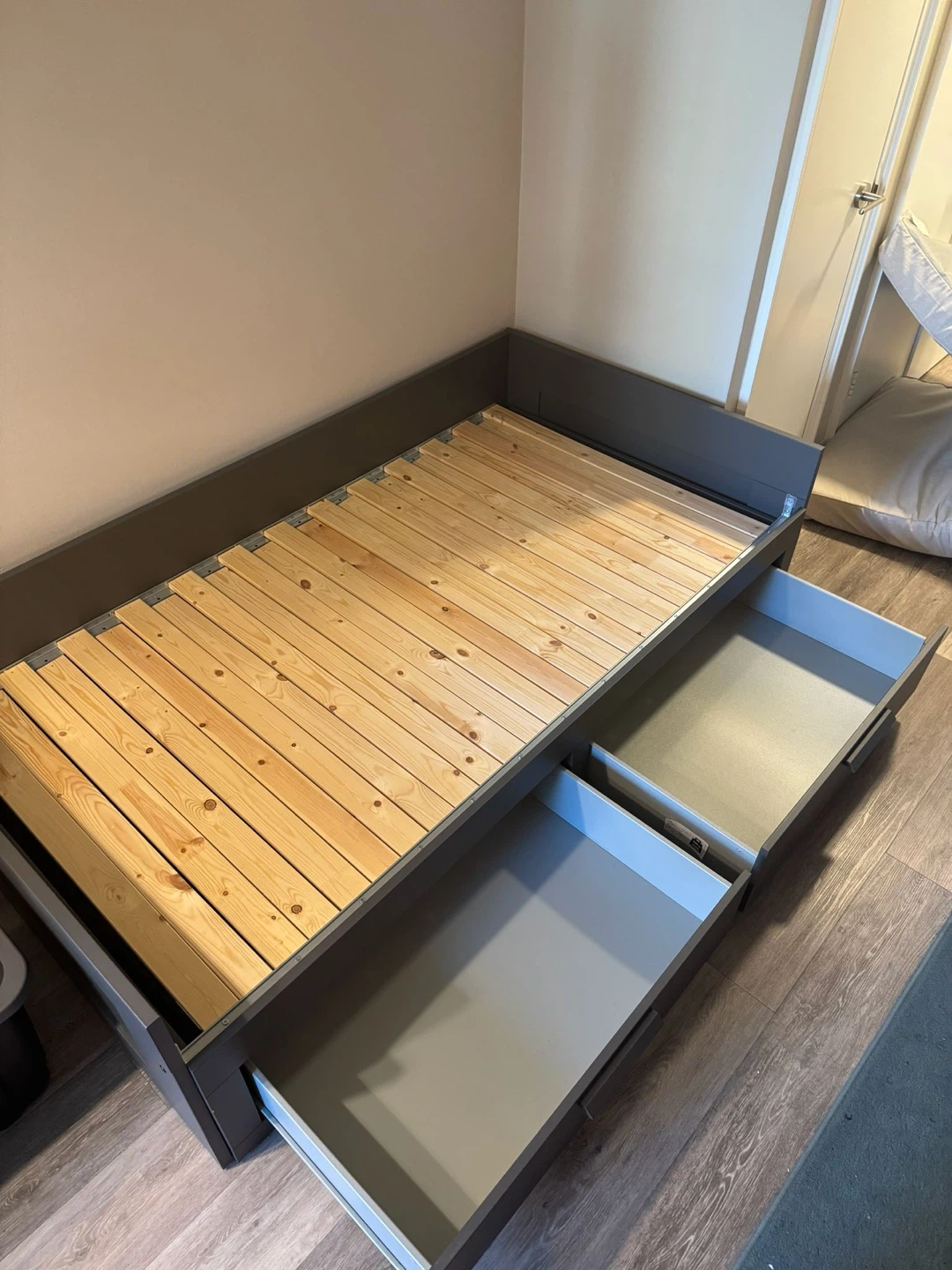 Dark Grey Daybed with Two Storage Drawers