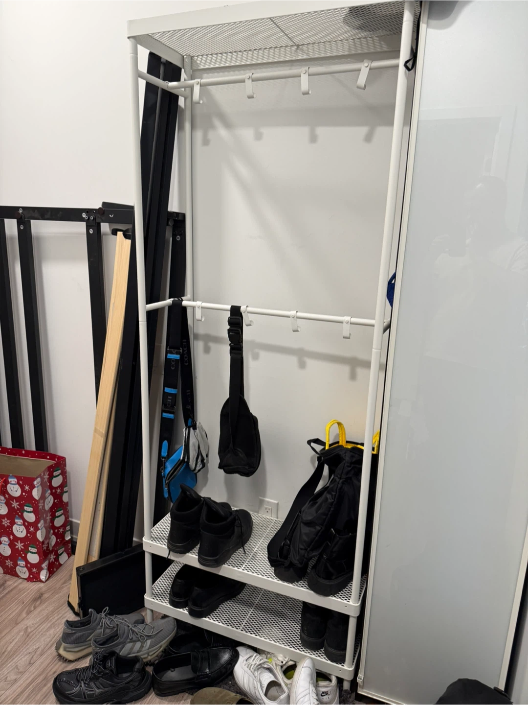 IKEA TJUSIG Clothes Rack with Shoe Storage