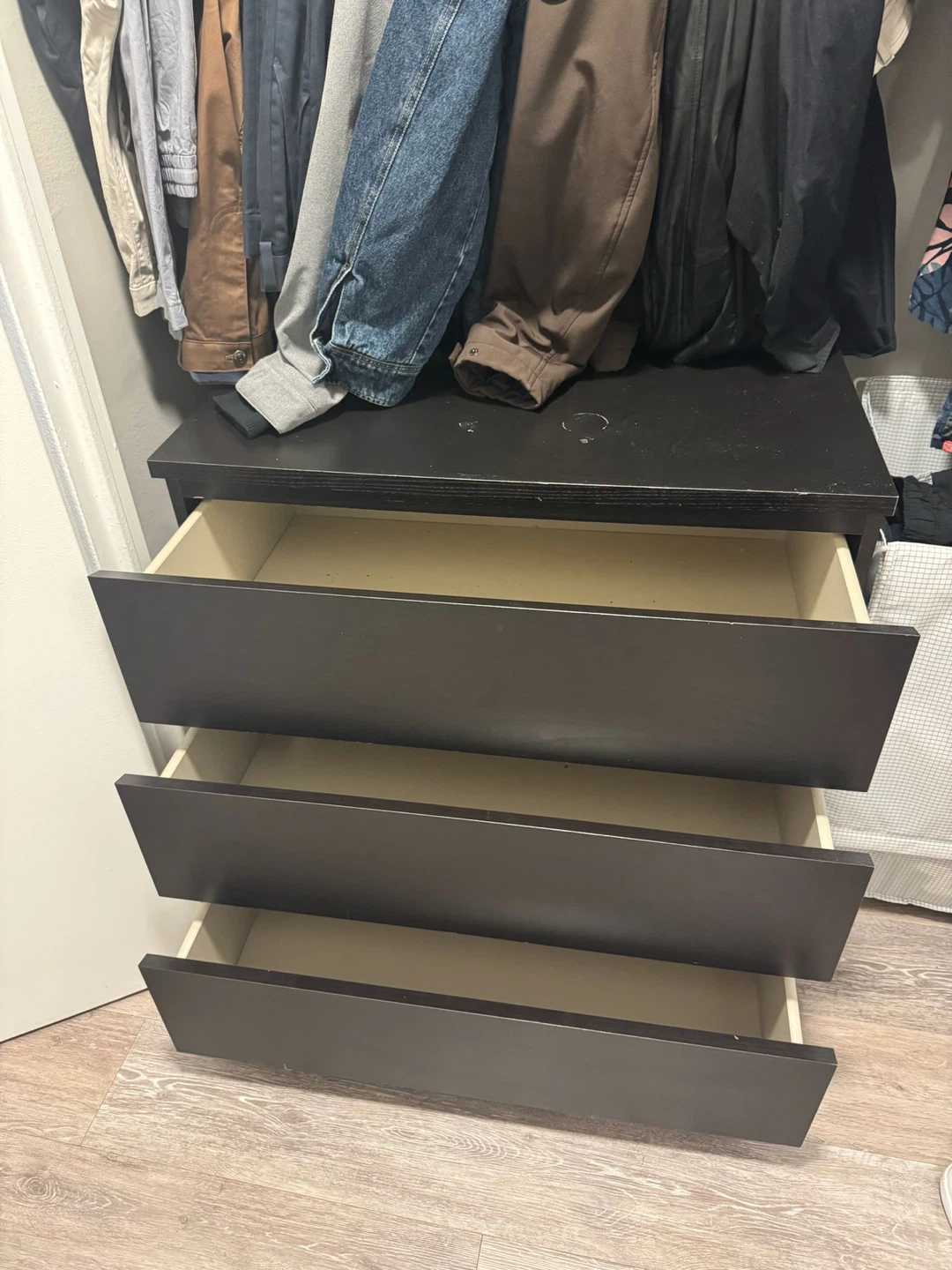Dark Brown 3-Drawer Dresser