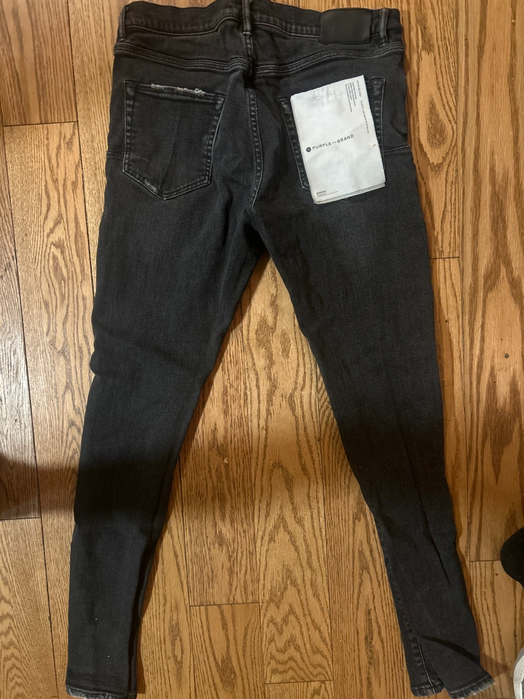Purple Brand Black Distressed Paint Splatter Jeans