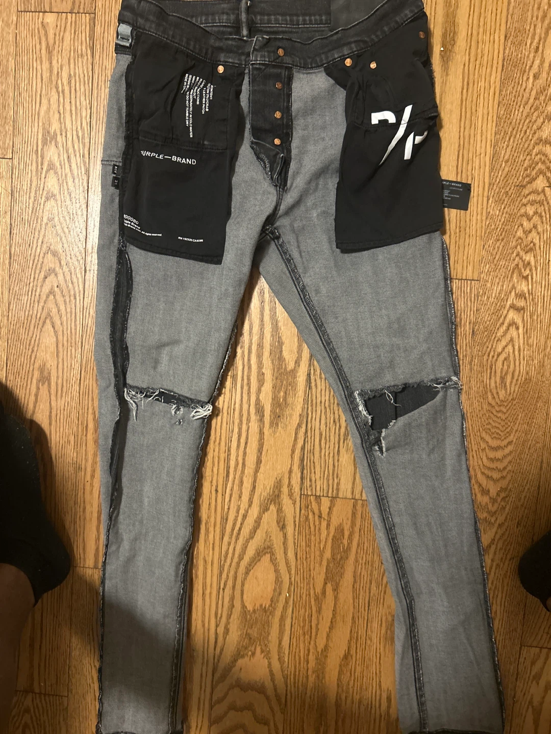 Purple Brand Black Distressed Paint Splatter Jeans - photo 3