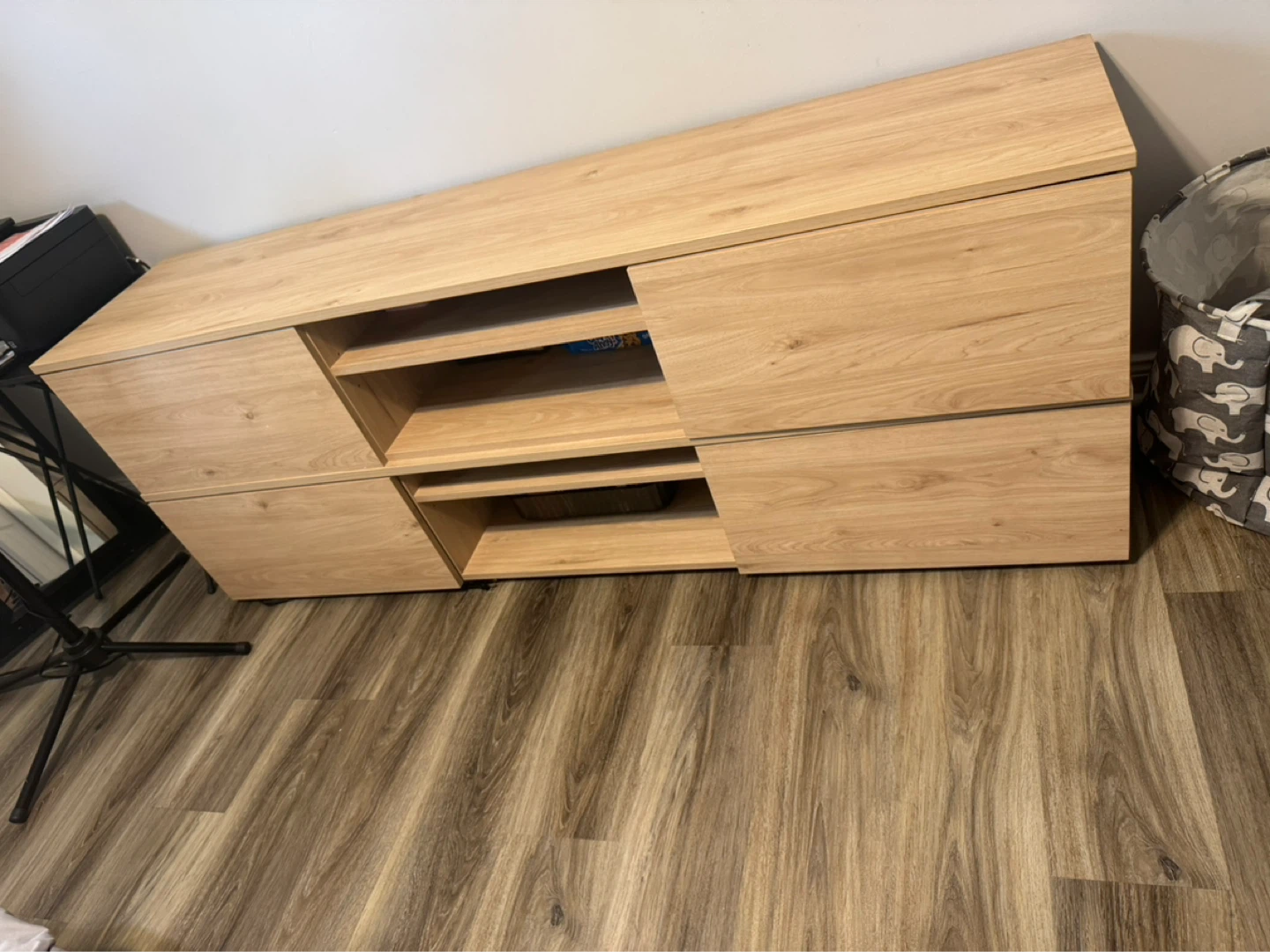 Wooden Media Console / TV Stand with Storage