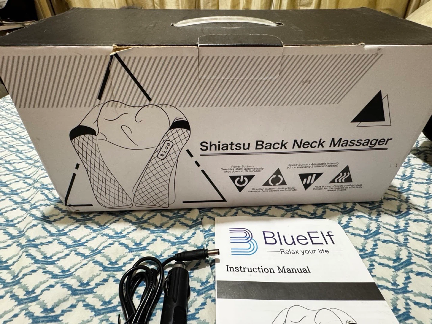 BlueElf Shiatsu Back Neck Massager with Heat ⚽️ - photo 4