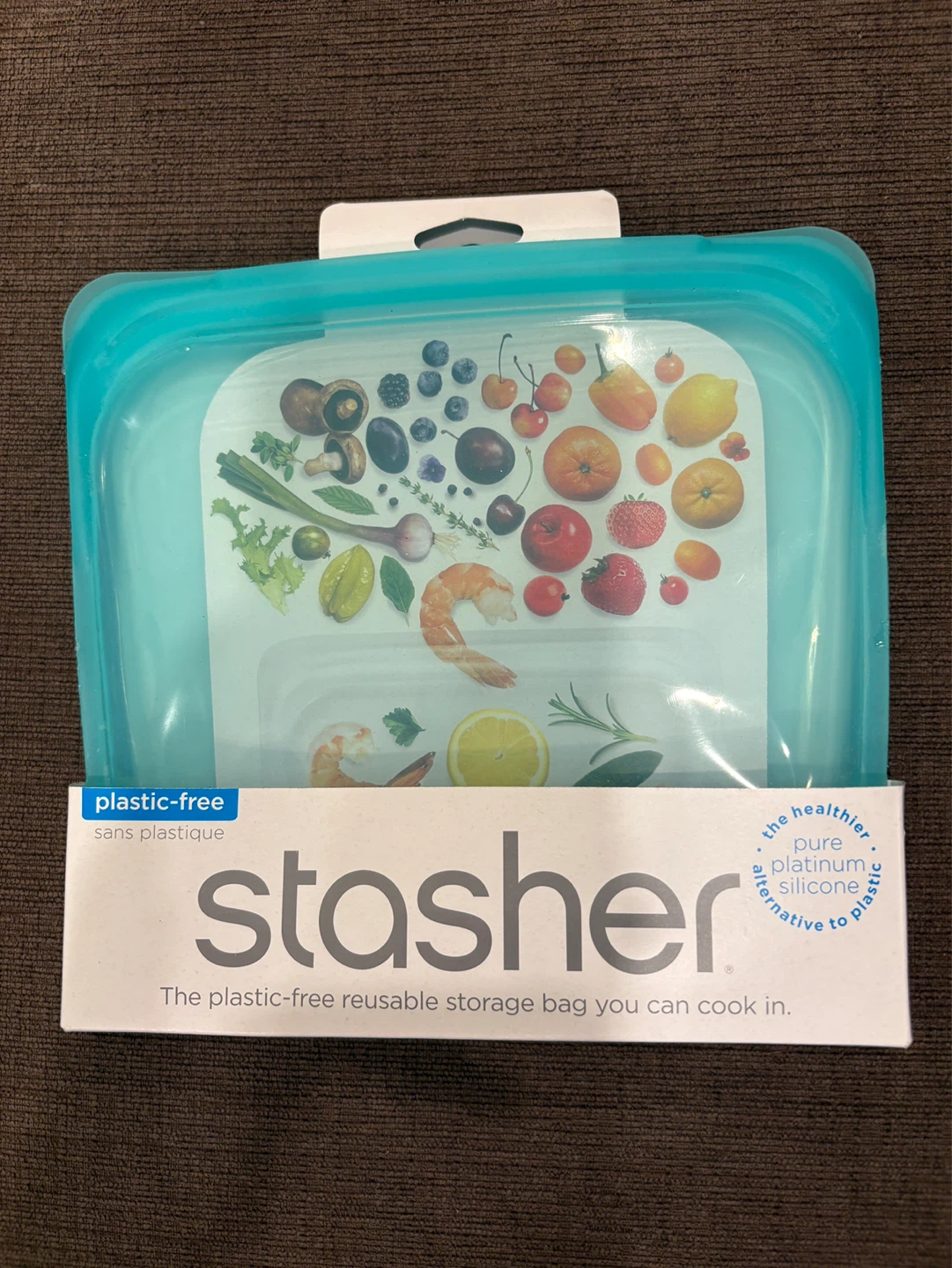 Stasher Blue Silicone Reusable Sandwich Storage Bag