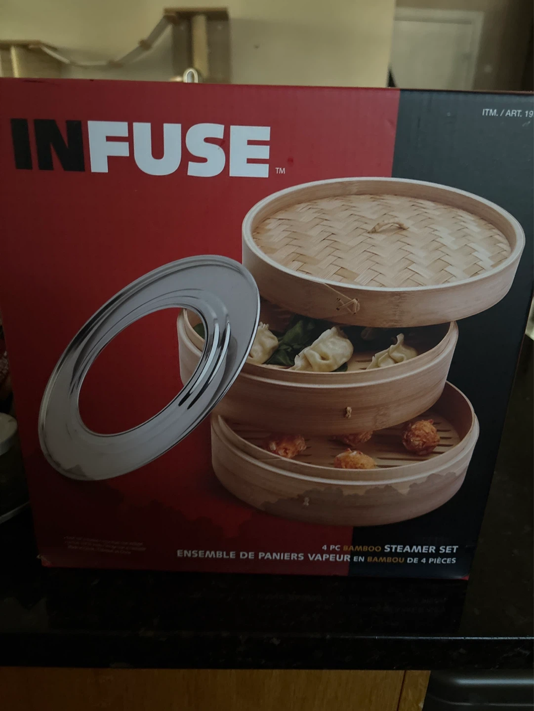 Infuse 4 PC Bamboo Steamer Set