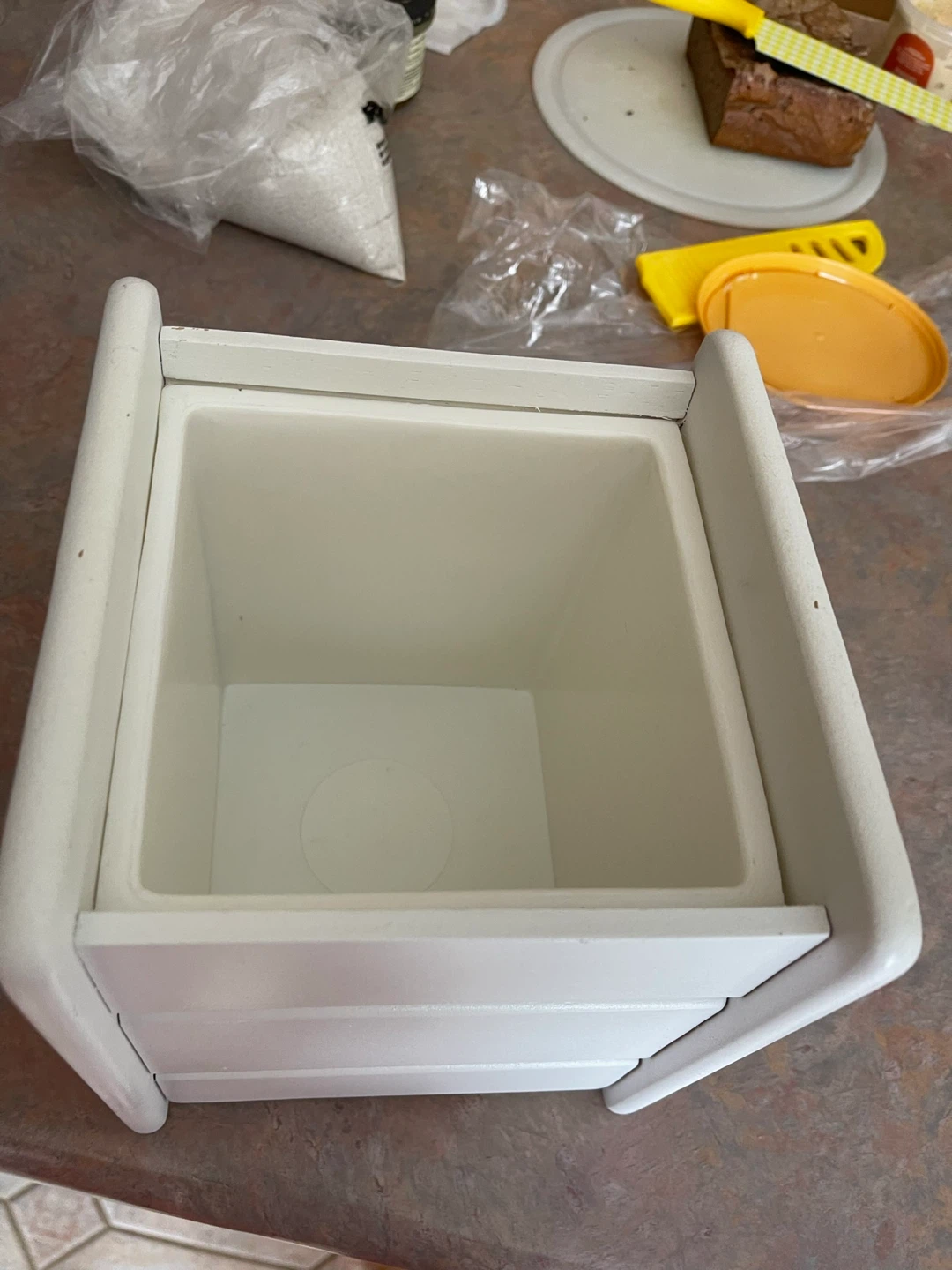 White Wooden Ice Bucket with Lid - photo 2
