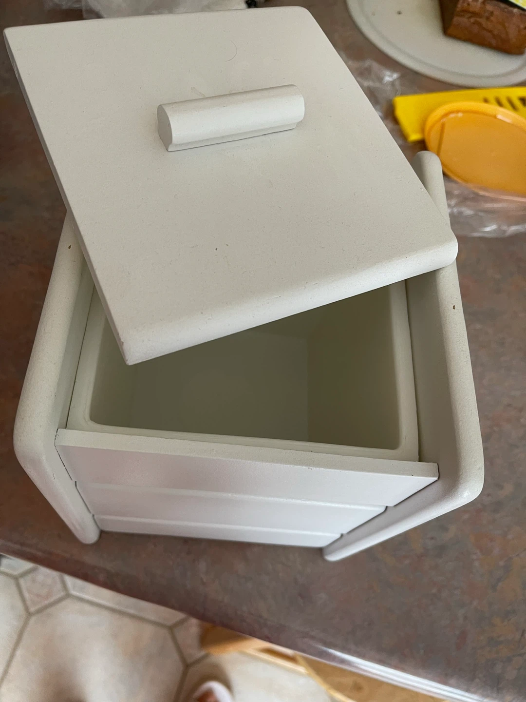 White Wooden Ice Bucket with Lid - photo 3