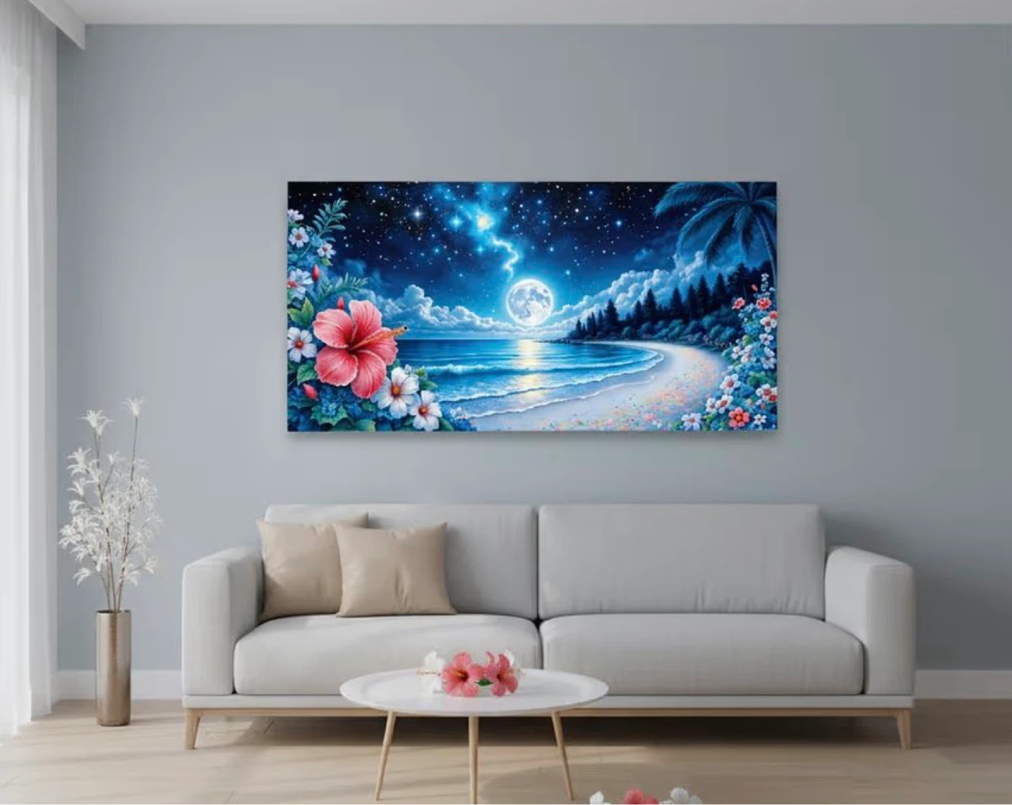 Canvas Wall Art - Beach Night Sky