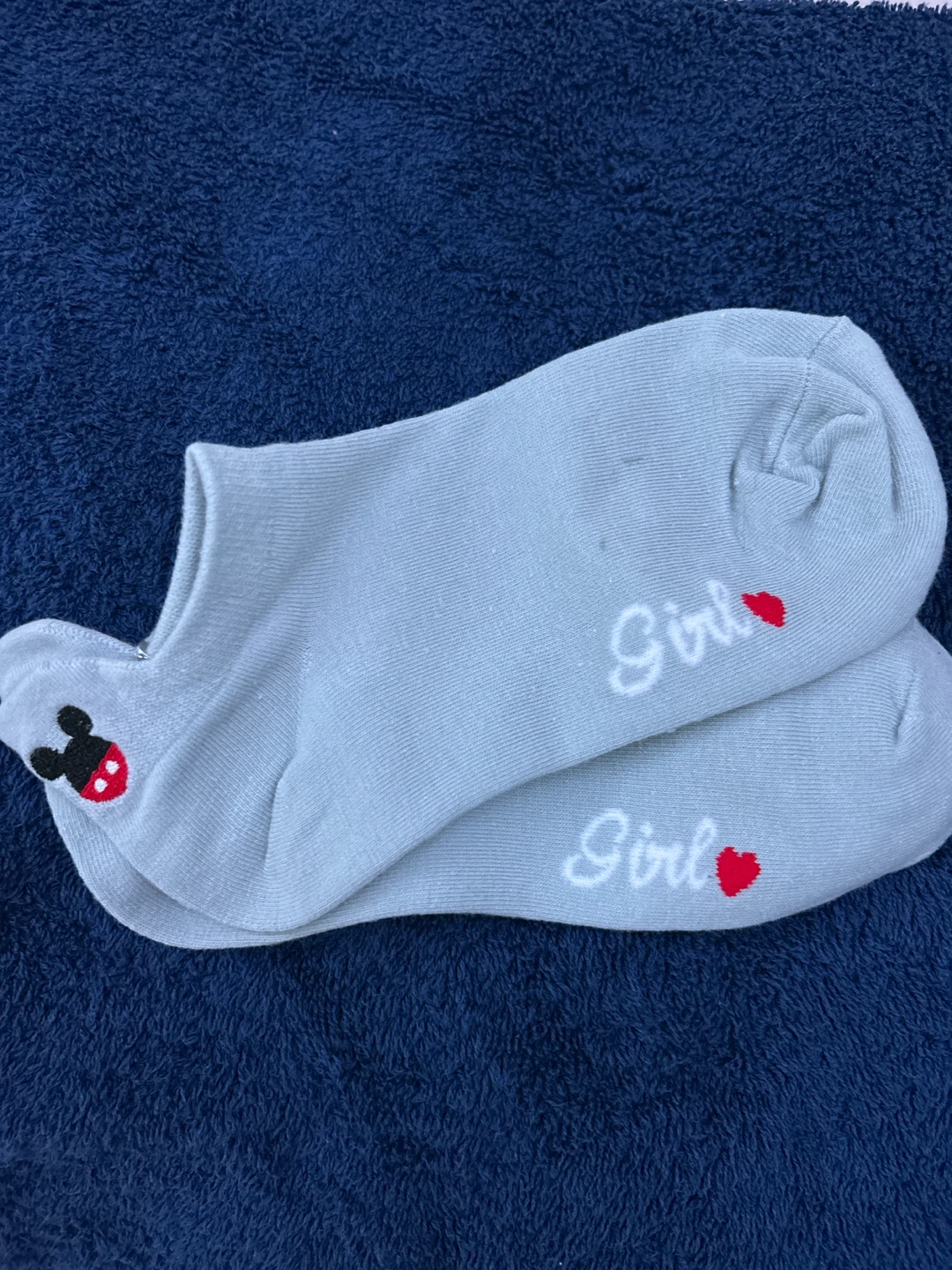 ⚽️ Light Blue "Girl" Ankle Socks with Mickey Mouse Detail