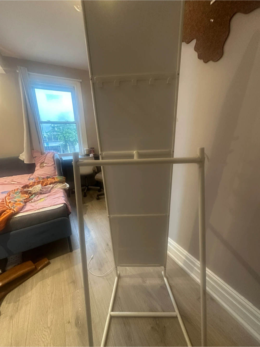 Moving out sale.White standing mirror with hooks - photo 2