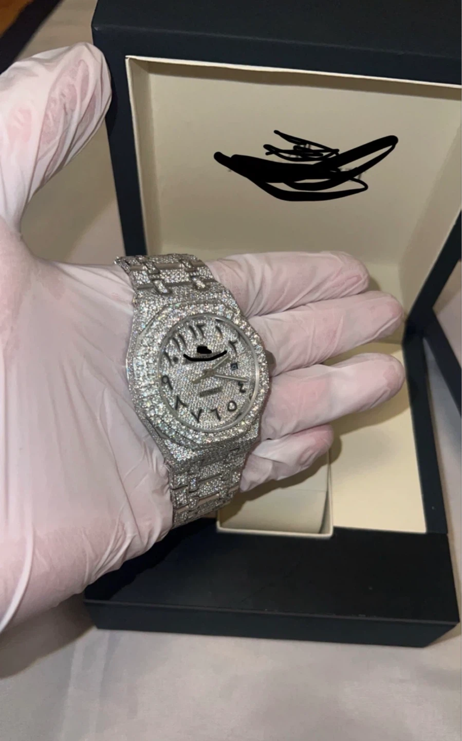 Custom Diamond Watch with Arabic Numerals - photo 2