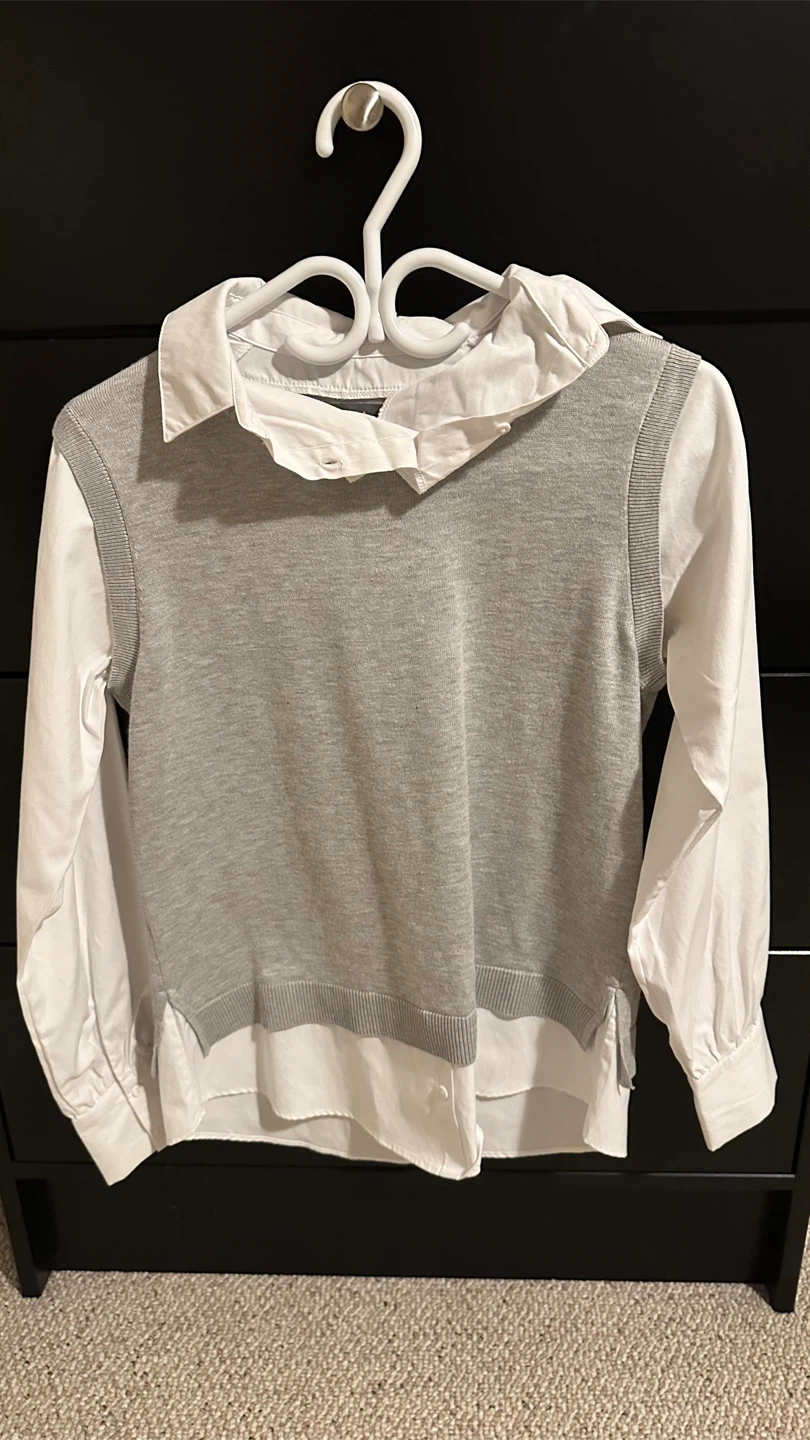 Papaya Layered Long Sleeve Shirt and Vest - photo 2