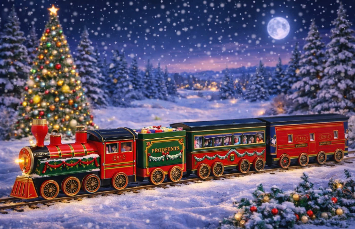 Christmas Train cookie Tin Set