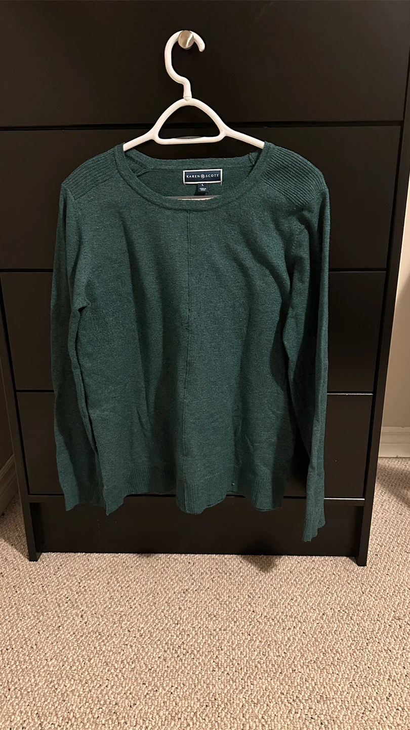 Karen Scott Green Crew Neck Sweater