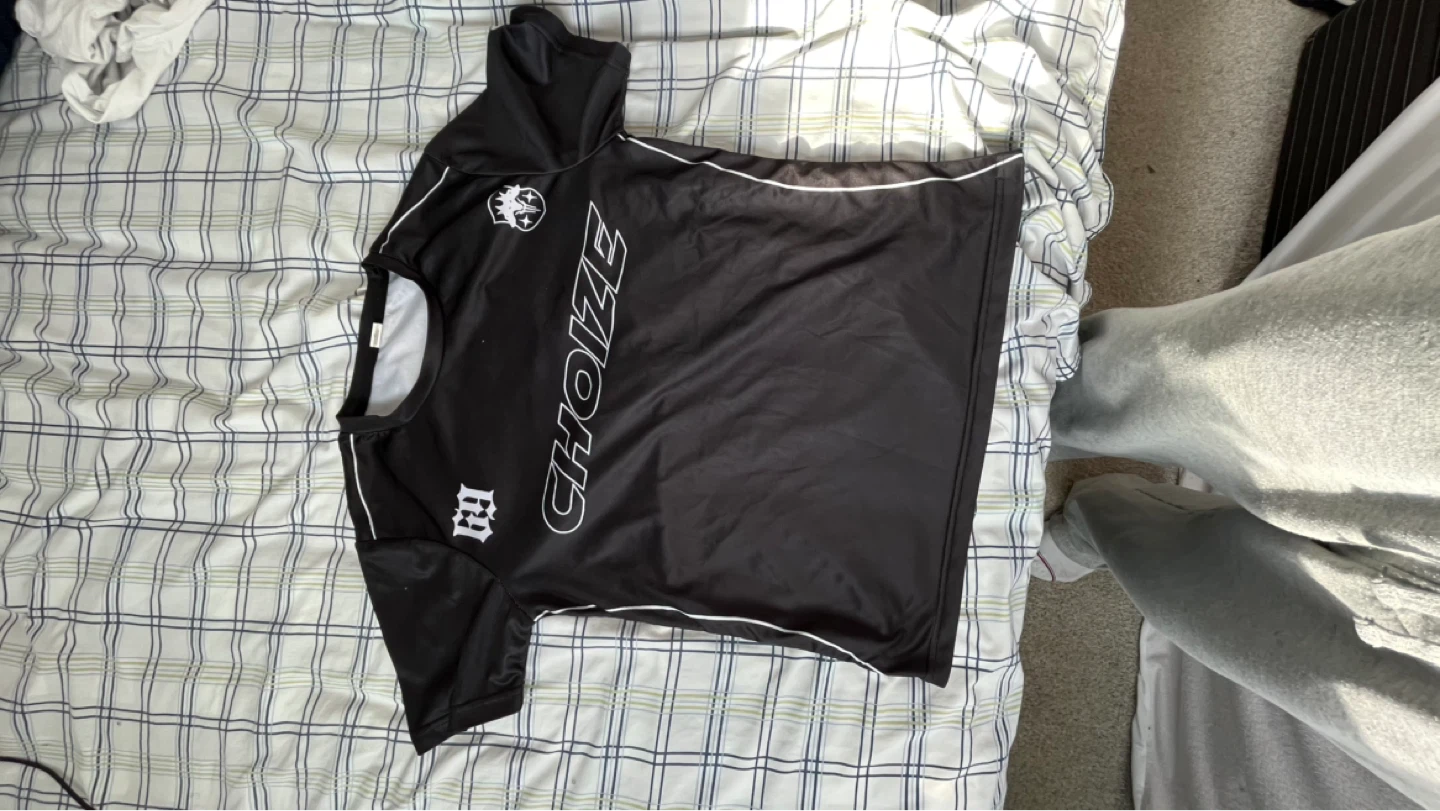 black jersey shirt