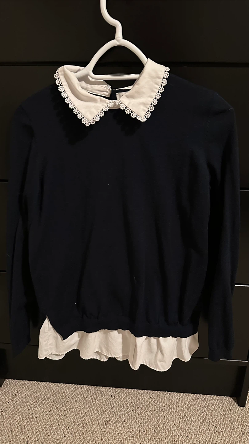 Layered sweater/ shirt look