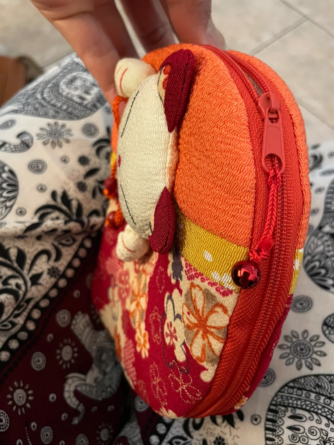 Japanese Style Coin Purse with Cat Design - photo 3