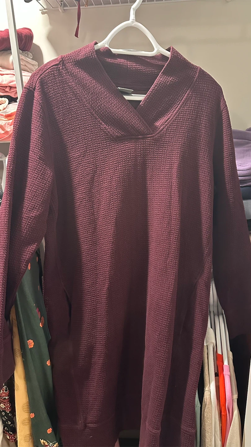 Maroon Textured Long Sweater