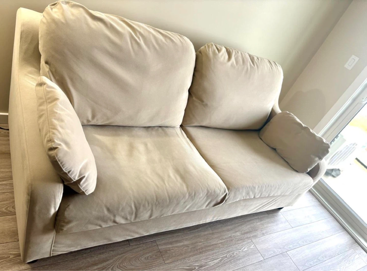 Beige Loveseat Couch - photo 2