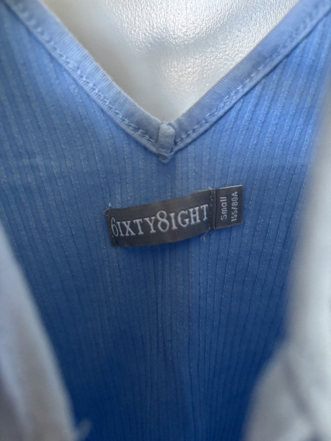 6ixty8ight Blue Ribbed Tank Top - Small - photo 2